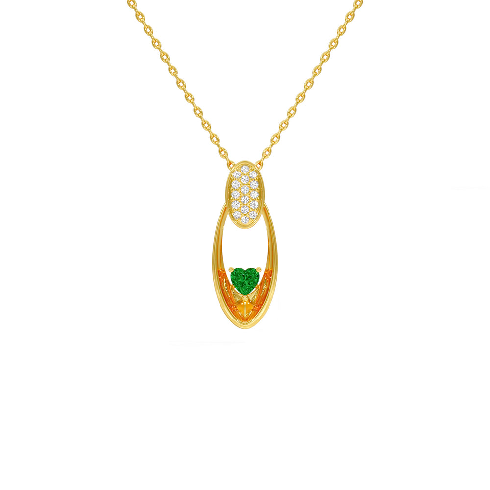 Radiant Heart Oval Pendant