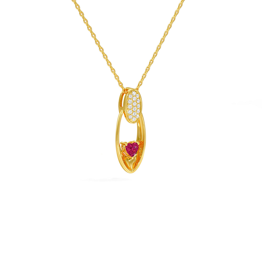 Radiant Heart Oval Pendant