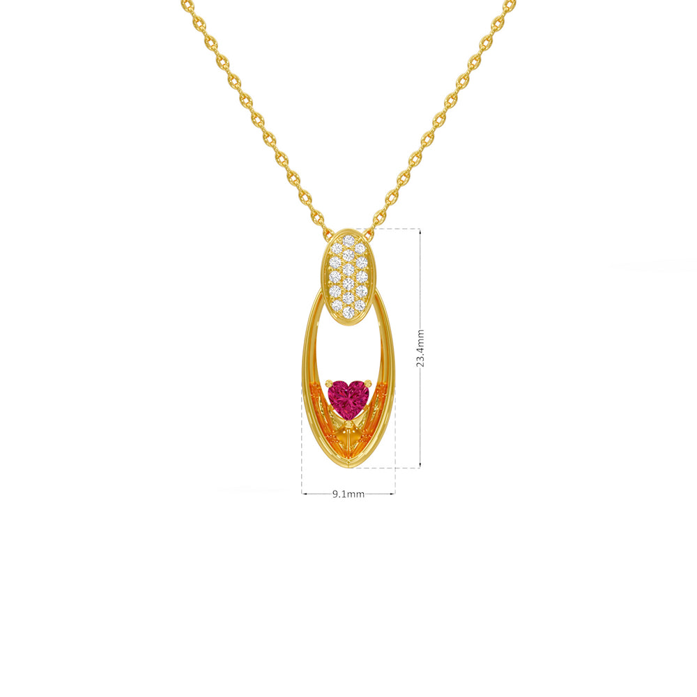 Radiant Heart Oval Pendant