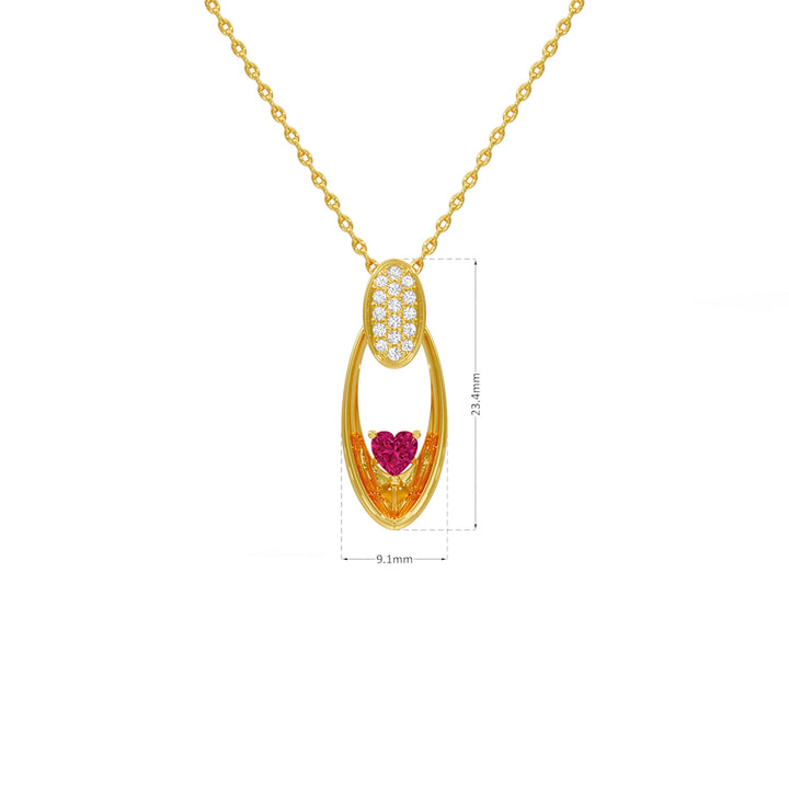 Radiant Heart Oval Pendant