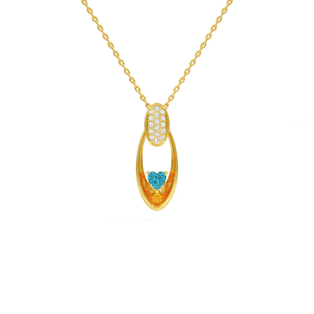 Radiant Heart Oval Pendant