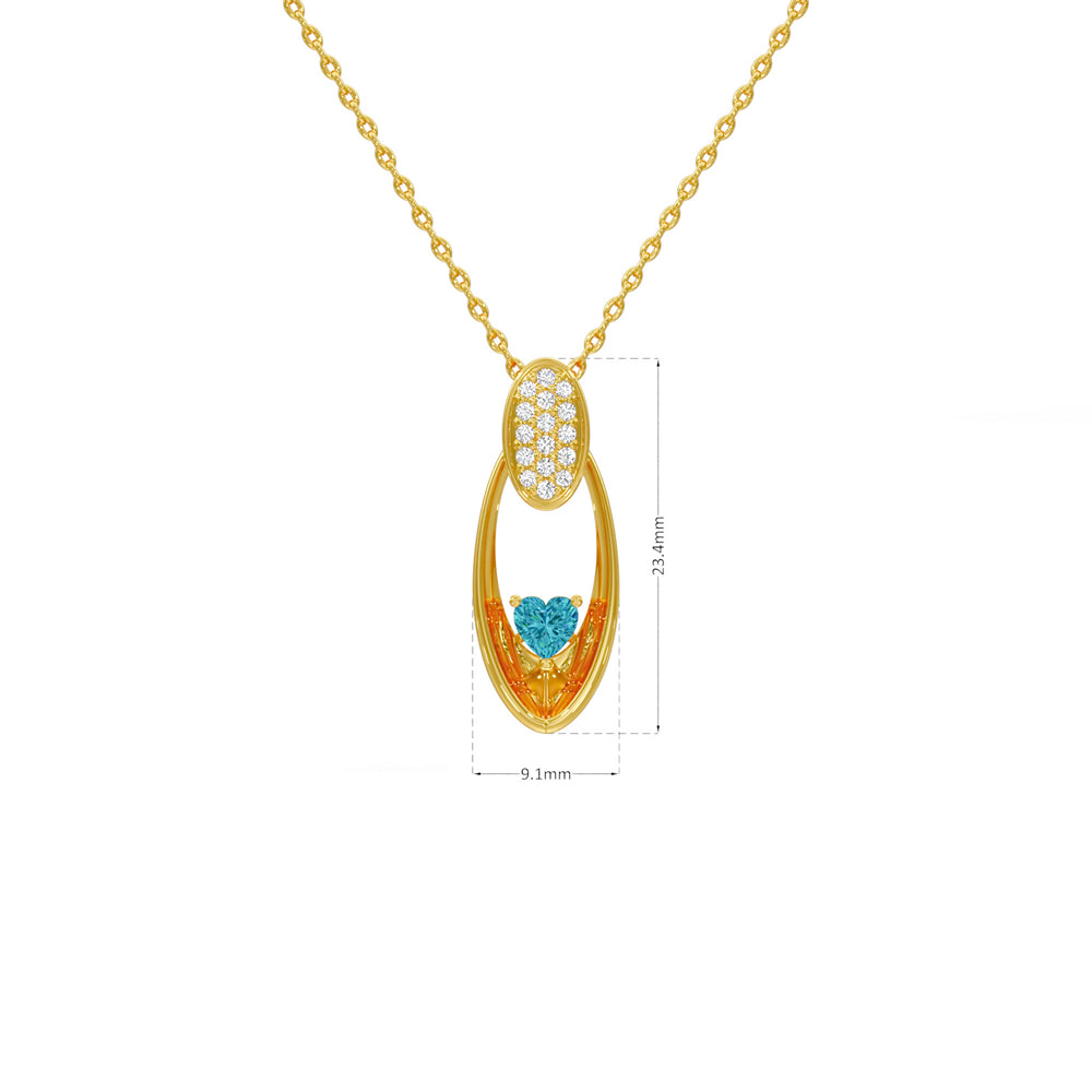 Radiant Heart Oval Pendant