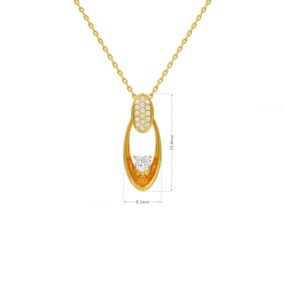 Radiant Heart Oval Pendant