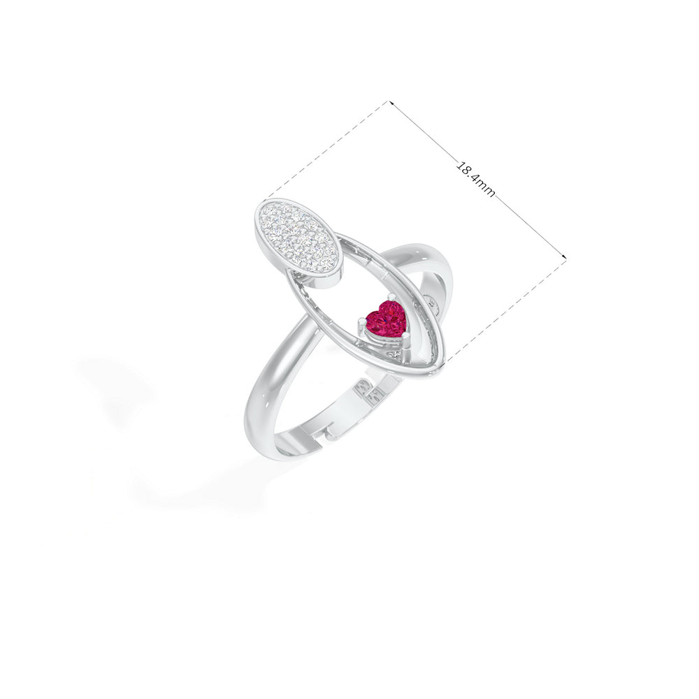 Radiant Heart Oval Ring